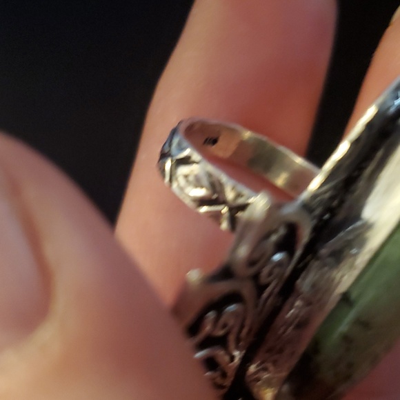 New Ruby Zoisite Carved 925 Silver Statement Ring. - Picture 16 of 16